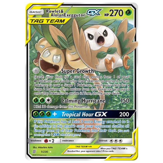 Rowlet & Alolan Exeggutor GX - Unified Minds